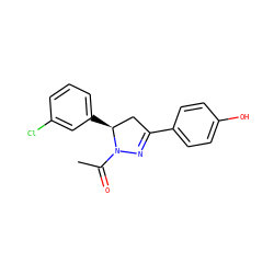 CC(=O)N1N=C(c2ccc(O)cc2)C[C@@H]1c1cccc(Cl)c1 ZINC000013560419