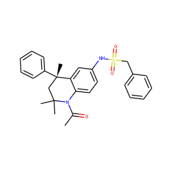 CC(=O)N1c2ccc(NS(=O)(=O)Cc3ccccc3)cc2[C@@](C)(c2ccccc2)CC1(C)C ZINC000013611385