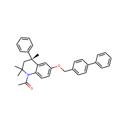 CC(=O)N1c2ccc(OCc3ccc(-c4ccccc4)cc3)cc2[C@@](C)(c2ccccc2)CC1(C)C ZINC000013611448
