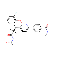 CC(=O)NC(=O)C(C)(C)[C@@H]1c2ccc(-c3ccc(C(=O)N(C)C)cc3)nc2Oc2c(F)cccc21 ZINC000299834849