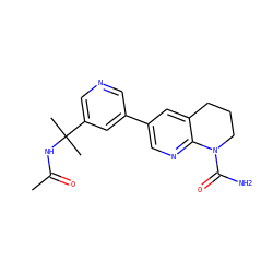CC(=O)NC(C)(C)c1cncc(-c2cnc3c(c2)CCCN3C(N)=O)c1 ZINC001772611428