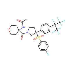 CC(=O)NC1(C(=O)N2CC[C@](c3ccc(C(F)(C(F)(F)F)C(F)(F)F)cc3)(S(=O)(=O)c3ccc(F)cc3)C2)CCOCC1 ZINC001772630424