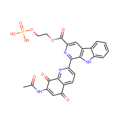 CC(=O)NC1=CC(=O)c2ccc(-c3nc(C(=O)OCCOP(=O)(O)O)cc4c3[nH]c3ccccc34)nc2C1=O ZINC000100981012