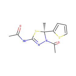 CC(=O)NC1=NN(C(C)=O)[C@](C)(c2cccs2)S1 ZINC000000089943