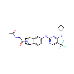 CC(=O)NCC(=O)N1[C@H]2CC[C@@H]1c1ccc(Nc3ncc(C(F)(F)F)c(NC4CCC4)n3)cc12 ZINC000043196230