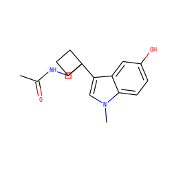 CC(=O)NCC1(c2cn(C)c3ccc(O)cc23)CCC1 ZINC000036188186