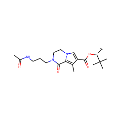 CC(=O)NCCCN1CCn2cc(C(=O)O[C@H](C)C(C)(C)C)c(C)c2C1=O ZINC000028571134