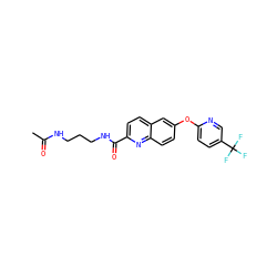 CC(=O)NCCCNC(=O)c1ccc2cc(Oc3ccc(C(F)(F)F)cn3)ccc2n1 ZINC001772647775