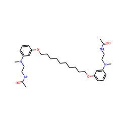 CC(=O)NCCN(C)c1cccc(OCCCCCCCCCCOc2cccc(N(C)CCNC(C)=O)c2)c1 ZINC000072112085