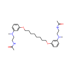 CC(=O)NCCN(C)c1cccc(OCCCCCCCCOc2cccc(N(C)CCNC(C)=O)c2)c1 ZINC000072112661