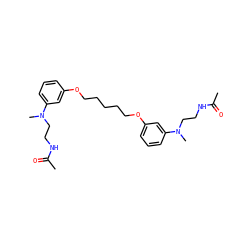 CC(=O)NCCN(C)c1cccc(OCCCCCOc2cccc(N(C)CCNC(C)=O)c2)c1 ZINC000072113474