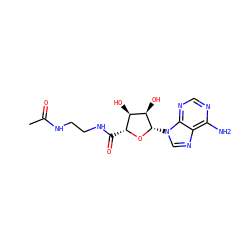 CC(=O)NCCNC(=O)[C@H]1O[C@@H](n2cnc3c(N)ncnc32)[C@H](O)[C@@H]1O ZINC000013861516