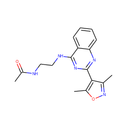 CC(=O)NCCNc1nc(-c2c(C)noc2C)nc2ccccc12 ZINC000004264998