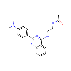 CC(=O)NCCNc1nc(-c2ccc(N(C)C)cc2)nc2ccccc12 ZINC000004258484