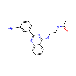 CC(=O)NCCNc1nc(-c2cccc(C#N)c2)nc2ccccc12 ZINC000004239374