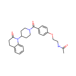 CC(=O)NCCOc1ccc(C(=O)N2CCC(N3C(=O)CCc4ccccc43)CC2)cc1 ZINC000013832058