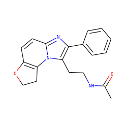 CC(=O)NCCc1c(-c2ccccc2)nc2ccc3c(n12)CCO3 ZINC000072110085