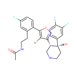CC(=O)NCCc1cc(F)ccc1-c1onc([C@H]2CNCC[C@]2(O)c2ccc(F)c(F)c2)c1Br ZINC000084616305