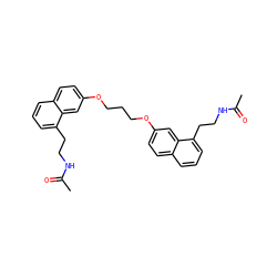 CC(=O)NCCc1cccc2ccc(OCCCOc3ccc4cccc(CCNC(C)=O)c4c3)cc12 ZINC000013493860