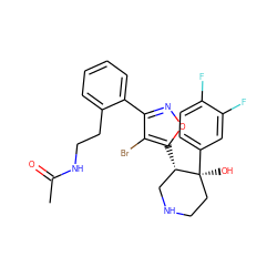 CC(=O)NCCc1ccccc1-c1noc([C@H]2CNCC[C@]2(O)c2ccc(F)c(F)c2)c1Br ZINC000084616579