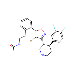 CC(=O)NCCc1ccccc1-c1onc([C@H]2CNCC[C@@H]2c2ccc(F)c(F)c2)c1Br ZINC000084587689