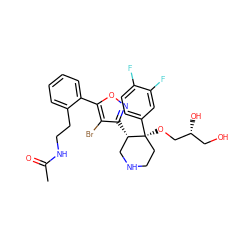 CC(=O)NCCc1ccccc1-c1onc([C@H]2CNCC[C@]2(OC[C@H](O)CO)c2ccc(F)c(F)c2)c1Br ZINC000084586870