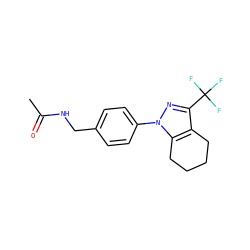 CC(=O)NCc1ccc(-n2nc(C(F)(F)F)c3c2CCCC3)cc1 ZINC000066102606
