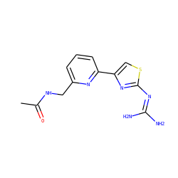 CC(=O)NCc1cccc(-c2csc(N=C(N)N)n2)n1 ZINC000003925437