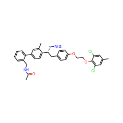 CC(=O)NCc1ccccc1-c1ccc([C@H](CN)Cc2ccc(OCCOc3c(Cl)cc(C)cc3Cl)cc2)c(C)c1 ZINC000064540153