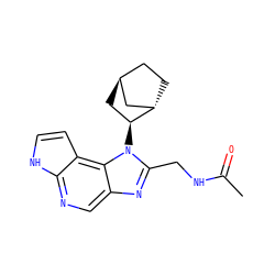 CC(=O)NCc1nc2cnc3[nH]ccc3c2n1[C@H]1C[C@H]2CC[C@H]1C2 ZINC000254132286