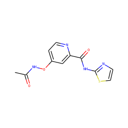 CC(=O)NOc1ccnc(C(=O)Nc2nccs2)c1 ZINC000028355574