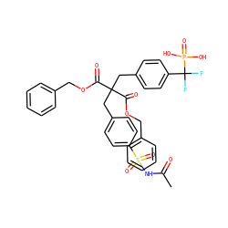 CC(=O)NS(=O)(=O)c1ccc(CC(Cc2ccc(C(F)(F)P(=O)(O)O)cc2)(C(=O)OCc2ccccc2)C(=O)OCc2ccccc2)cc1 ZINC000025990048