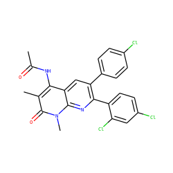 CC(=O)Nc1c(C)c(=O)n(C)c2nc(-c3ccc(Cl)cc3Cl)c(-c3ccc(Cl)cc3)cc12 ZINC000028569446