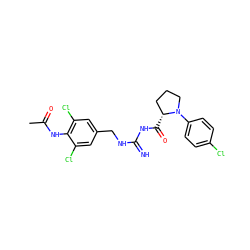 CC(=O)Nc1c(Cl)cc(CNC(=N)NC(=O)[C@@H]2CCCN2c2ccc(Cl)cc2)cc1Cl ZINC000473158360