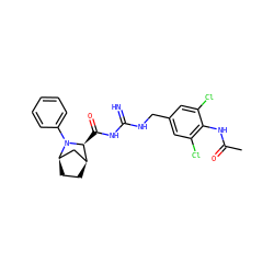 CC(=O)Nc1c(Cl)cc(CNC(=N)NC(=O)[C@H]2[C@H]3CC[C@H](C3)N2c2ccccc2)cc1Cl ZINC000473155191