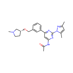 CC(=O)Nc1cc(-c2cccc(CO[C@@H]3CCN(C)C3)c2)nc(-n2nc(C)cc2C)n1 ZINC000040894959