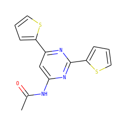 CC(=O)Nc1cc(-c2cccs2)nc(-c2cccs2)n1 ZINC000066100179