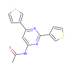 CC(=O)Nc1cc(-c2ccsc2)nc(-c2ccsc2)n1 ZINC000066111501