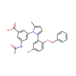 CC(=O)Nc1cc(C(=O)O)cc(-n2c(C)ccc2-c2cc(Br)ccc2OCc2ccccc2)c1 ZINC000028819037