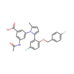 CC(=O)Nc1cc(C(=O)O)cc(-n2c(C)ccc2-c2cc(F)ccc2OCc2ccc(F)cc2)c1 ZINC000028819031