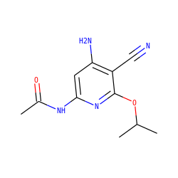 CC(=O)Nc1cc(N)c(C#N)c(OC(C)C)n1 ZINC000014960138