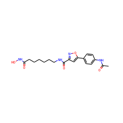 CC(=O)Nc1ccc(-c2cc(C(=O)NCCCCCCC(=O)NO)no2)cc1 ZINC000040395085