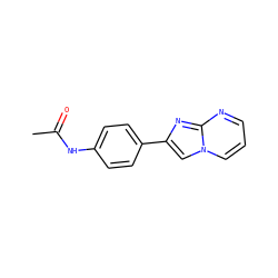 CC(=O)Nc1ccc(-c2cn3cccnc3n2)cc1 ZINC000004003727