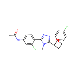 CC(=O)Nc1ccc(-c2nnc(C3(c4ccc(Cl)cc4)CCC3)n2C)c(Cl)c1 ZINC000071319288