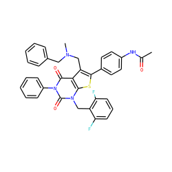 CC(=O)Nc1ccc(-c2sc3c(c2CN(C)Cc2ccccc2)c(=O)n(-c2ccccc2)c(=O)n3Cc2c(F)cccc2F)cc1 ZINC000027189716