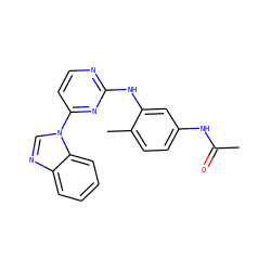 CC(=O)Nc1ccc(C)c(Nc2nccc(-n3cnc4ccccc43)n2)c1 ZINC000036187667