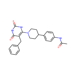 CC(=O)Nc1ccc(C2CCN(c3[nH]c(=O)[nH]c(=O)c3Cc3ccccc3)CC2)cc1 ZINC000028708041