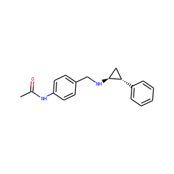 CC(=O)Nc1ccc(CN[C@H]2C[C@@H]2c2ccccc2)cc1 ZINC000044423265
