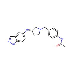 CC(=O)Nc1ccc(CN2CC[C@H](Nc3ccc4[nH]ncc4c3)C2)cc1 ZINC000114038383
