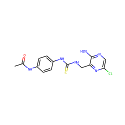 CC(=O)Nc1ccc(NC(=S)NCc2nc(Cl)cnc2N)cc1 ZINC000071281274